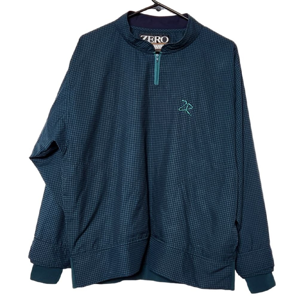 Zero Restriction Womens M 14 Zip Windbreaker Jacket Pullover Houndstooth Green